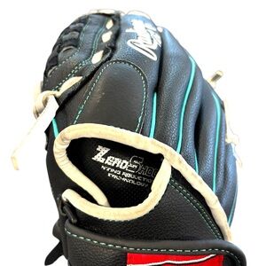 Rawlings Black Baseball Glove with Green Accents